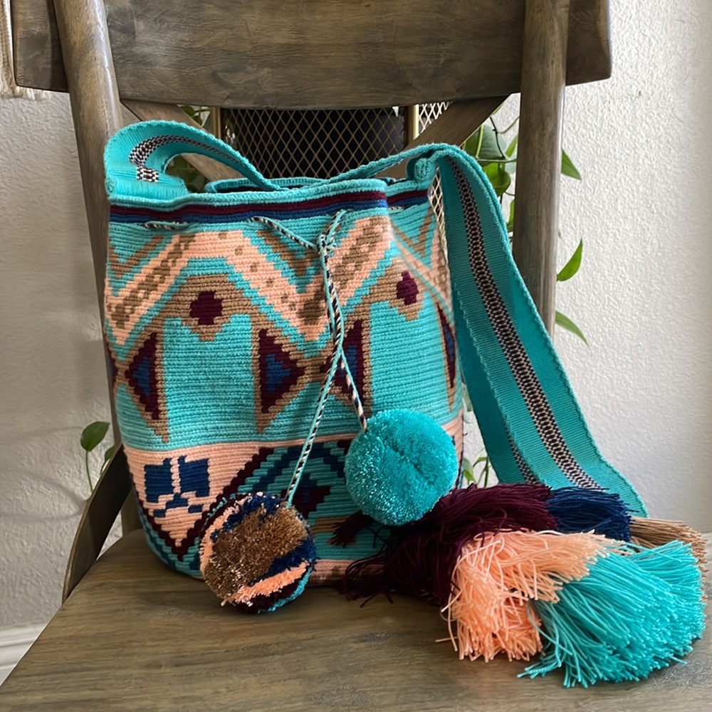 Mochila bucket bag turquoise
